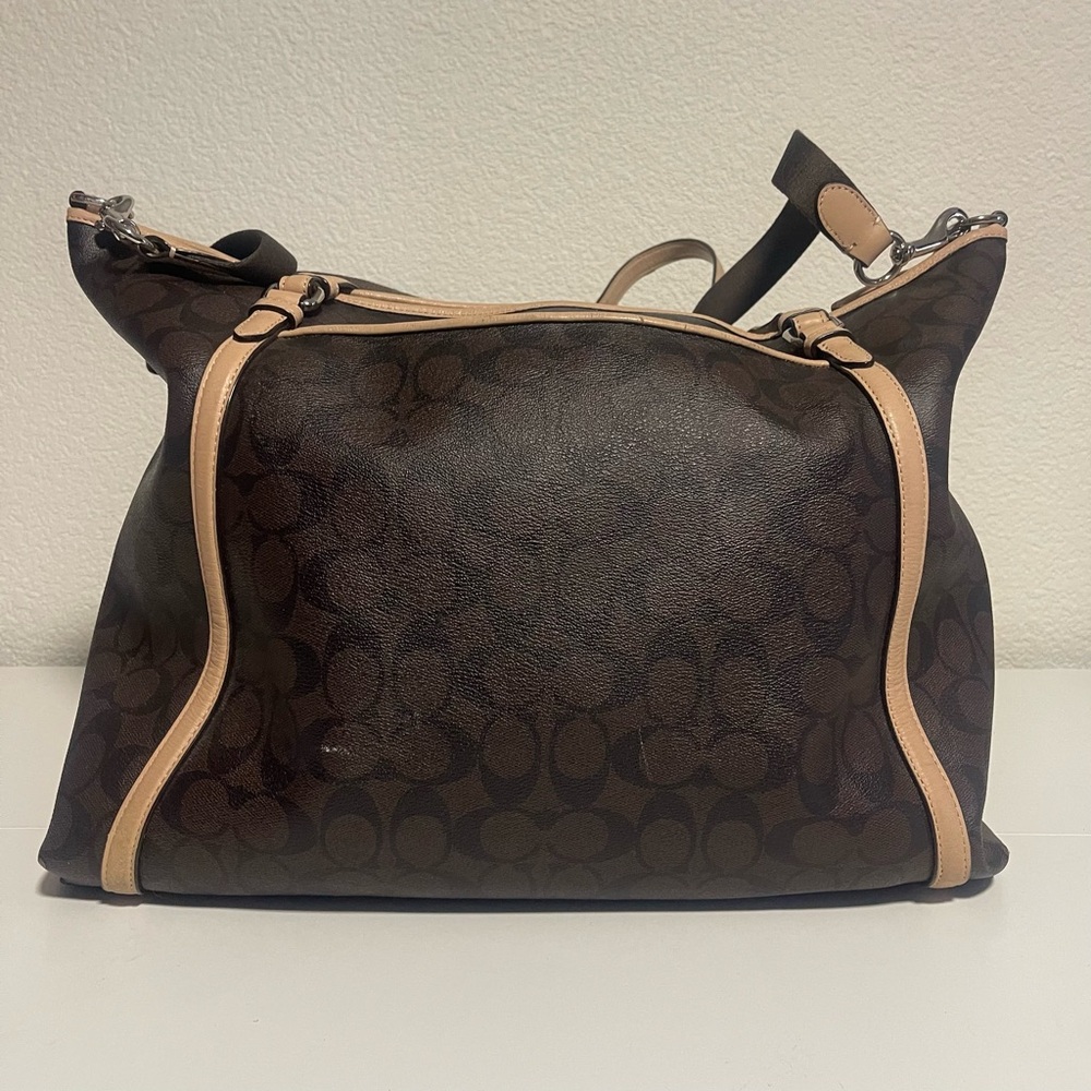 💼Coach Peyton Signature Pocket Tote Brown Canvas Tan Leather Trim
🌵 Description - Picture 7 of 15
